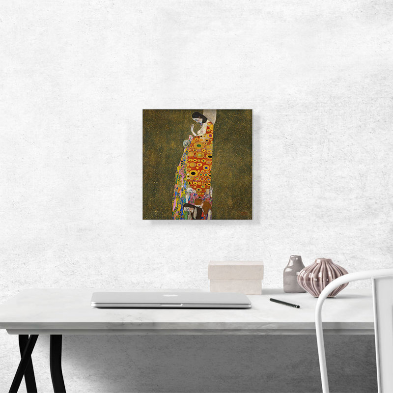 «Hope II 1907» par Gustav Klimt, reproduction d'art sur toile tendue, H 12 po x l 12 po x P 0,75 po