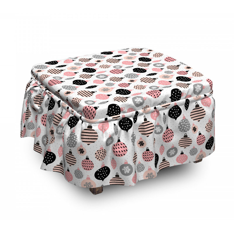 Housse pour repose-pieds christmas baubles points