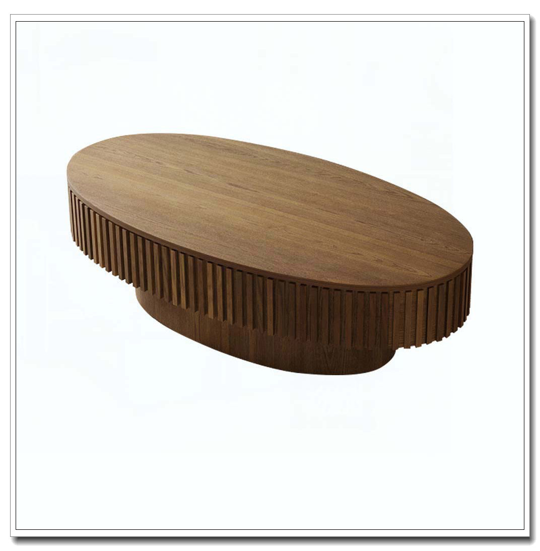Latitude Run® 47'' Oval Coffee Table with Storage Solid Wood | Wayfair