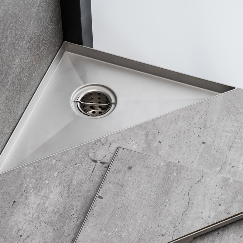 Colorado River Series Stainless Steel Triangle Corner Floor Shower Drain 