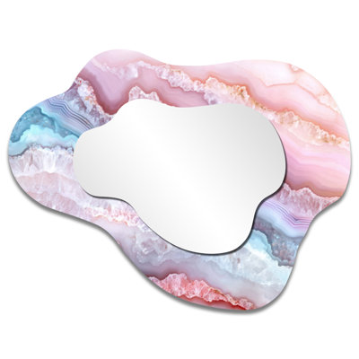 Abstract Cloud Accent Mirror – Agate Dream River, Printed on Metal