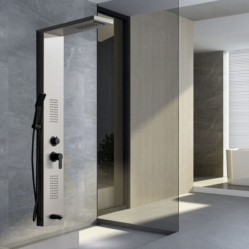 57,99 Panneau de douche avec, Noir / nickel