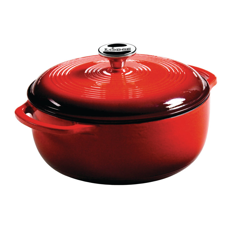 Red Enameled Cast Iron 3 Qt Dutch Oven
