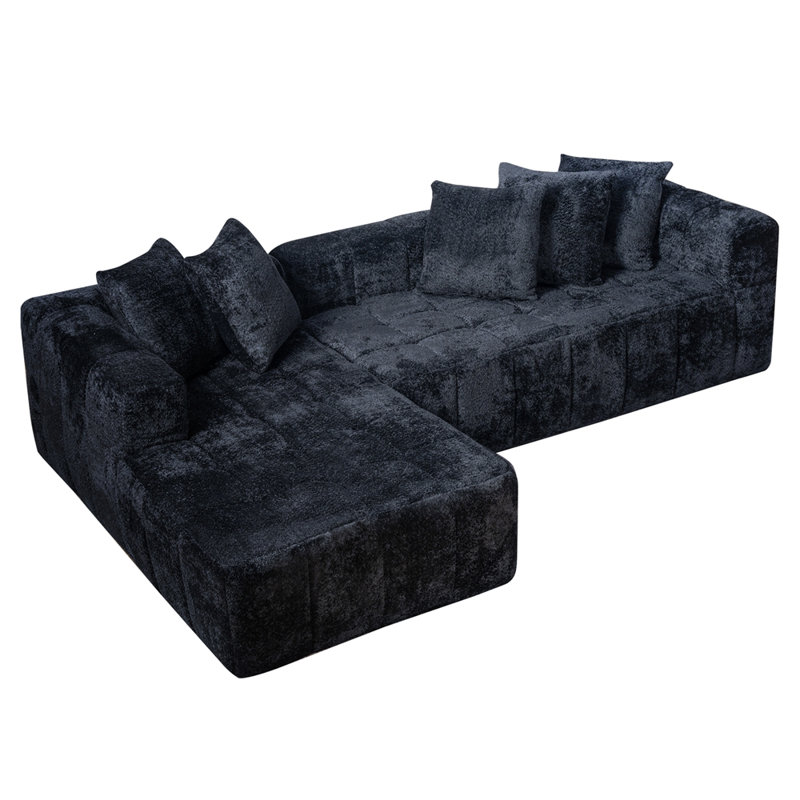 Canapé modulaire 107,9 po Cloud, Noir