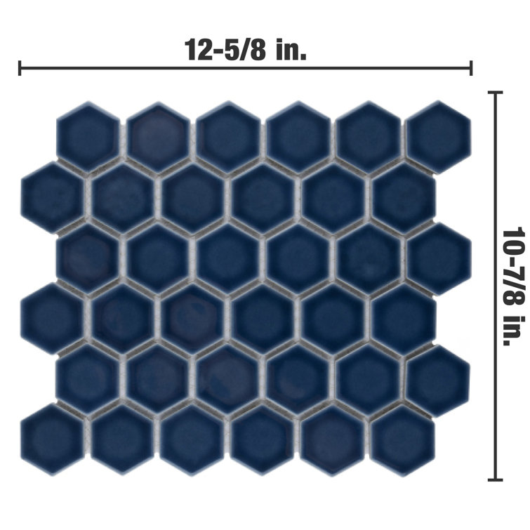 Hudson Due 2" x 2" Hex Porcelain Mosaic Wall & Floor Tile