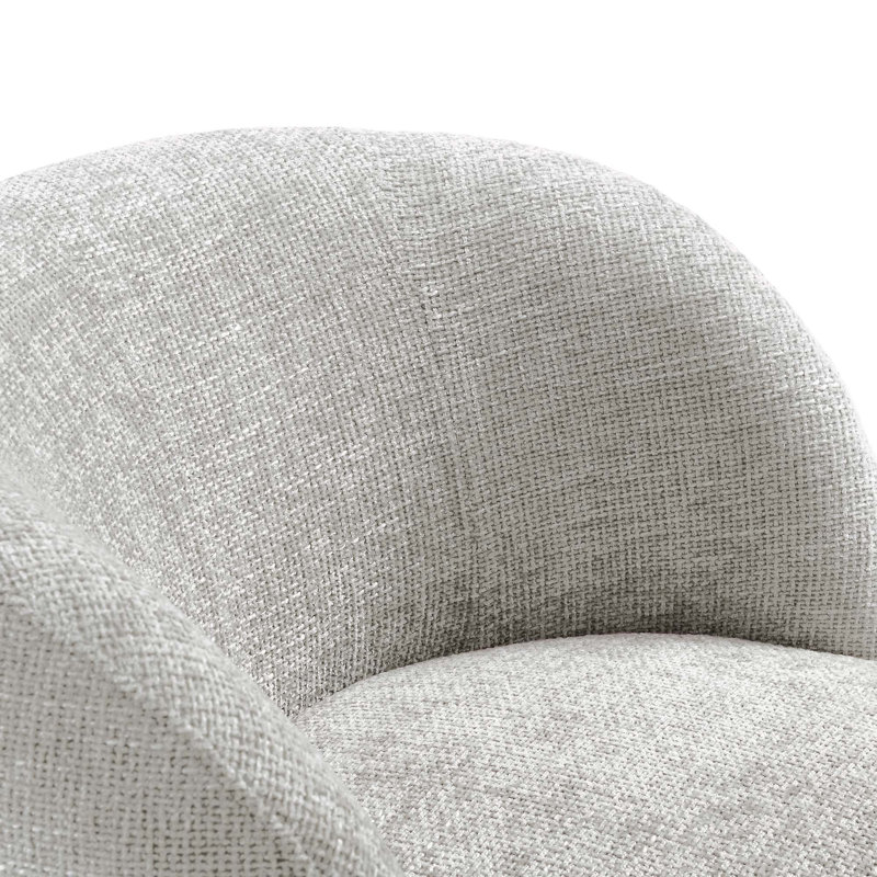 Chaise pivotante rembourrée en tissu Vesta Chenille, Gris chenille
