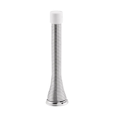 Butoir de porte en acier Prime-Line, plaqué zinc, nickel satiné, embout en caoutchouc, fixation sur plinthe