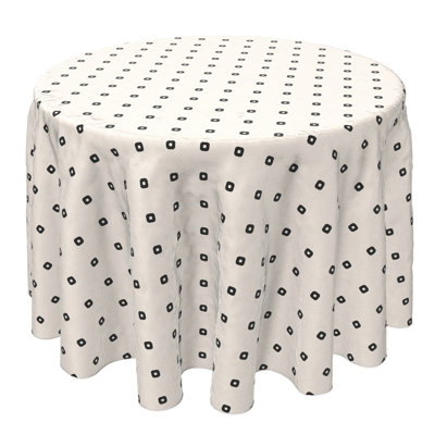 Round Polka Dots Cotton Twill Tablecloth