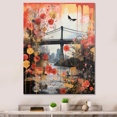 Vintage New York Manhattan Bridge, reproduction d'art sur toile
