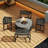 (Set Of 4) Outdoor Metal Patio Stools Heavy Duty Iron Stools for BBQ Seating or Plant Stand