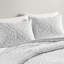 Housse de couette très grand / très grand avec - gris blanc, lavable à la machine, literie confortable, tissu 3 pièces à médaillon doux, boutonné