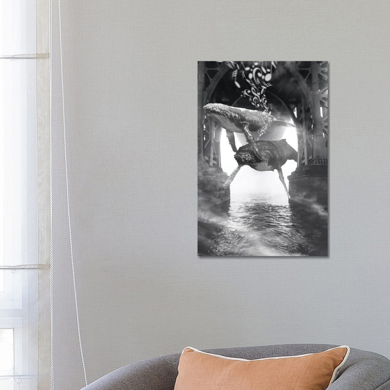 Hide And Seek Whale Music by David Loblaw - Wrapped Canvas Print, 66.04 cm H x 45.72 cm W x 3.175 cm D