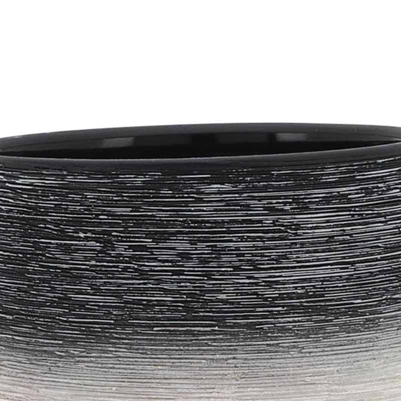 Pot à fleurs en céramique sur support en bois 5 po