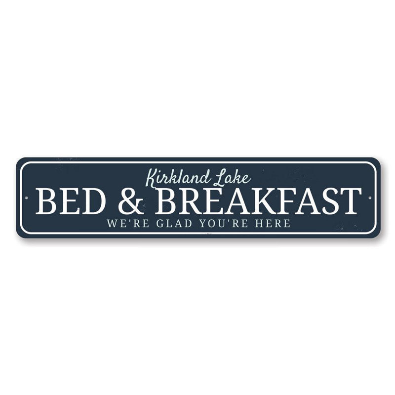 Enseigne en aluminium Bed & Breakfast, H 6 po x l 24 po x P 0,063 po