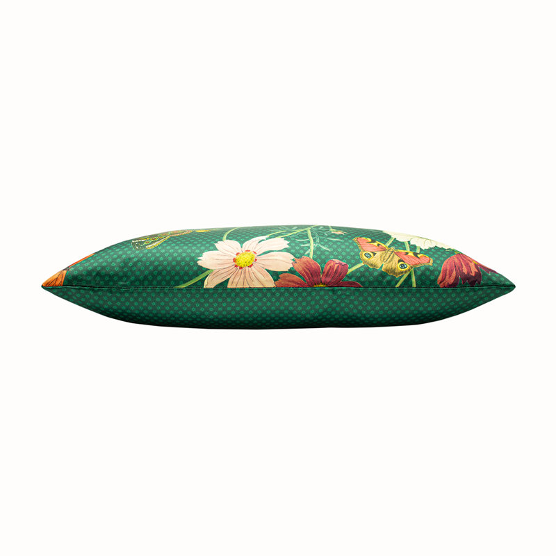 Floral Rectangular Throw Cushion, Polyester
