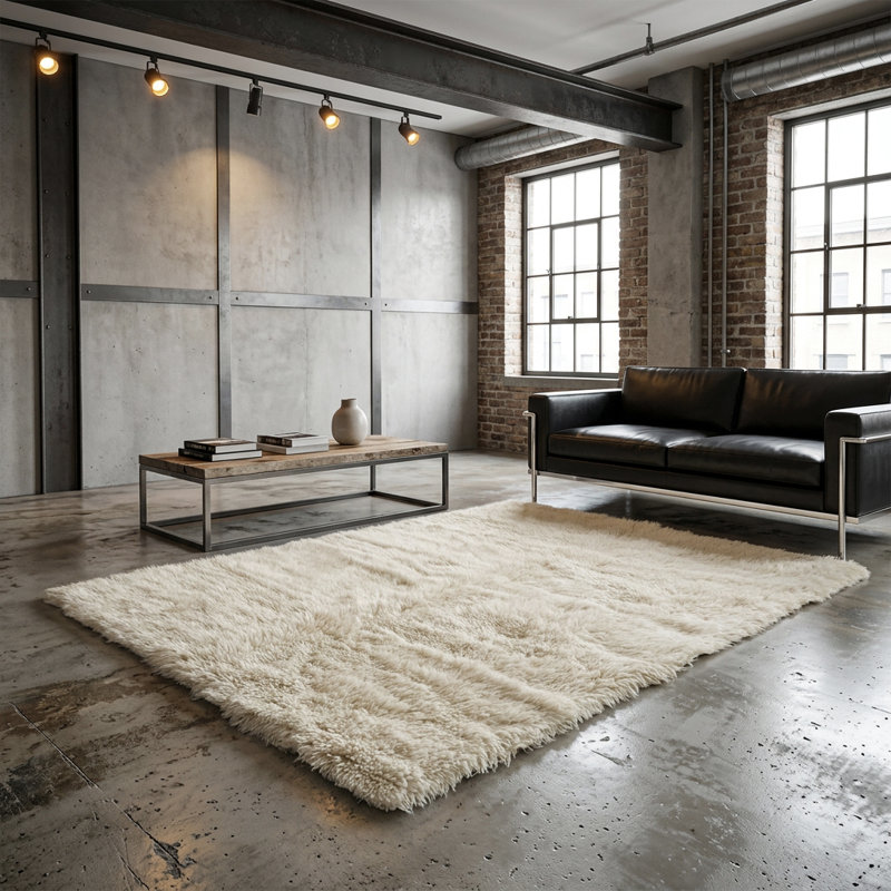 Tapis à poils longs Flokati, Rectangle 6 pi x 9 pi