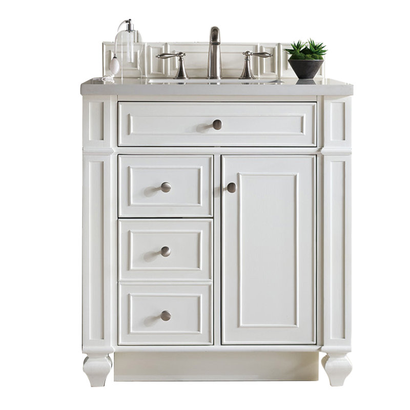 Bristol 30'' W Single Vanity, Saddle Brown, White Zeus, 8" Widespread