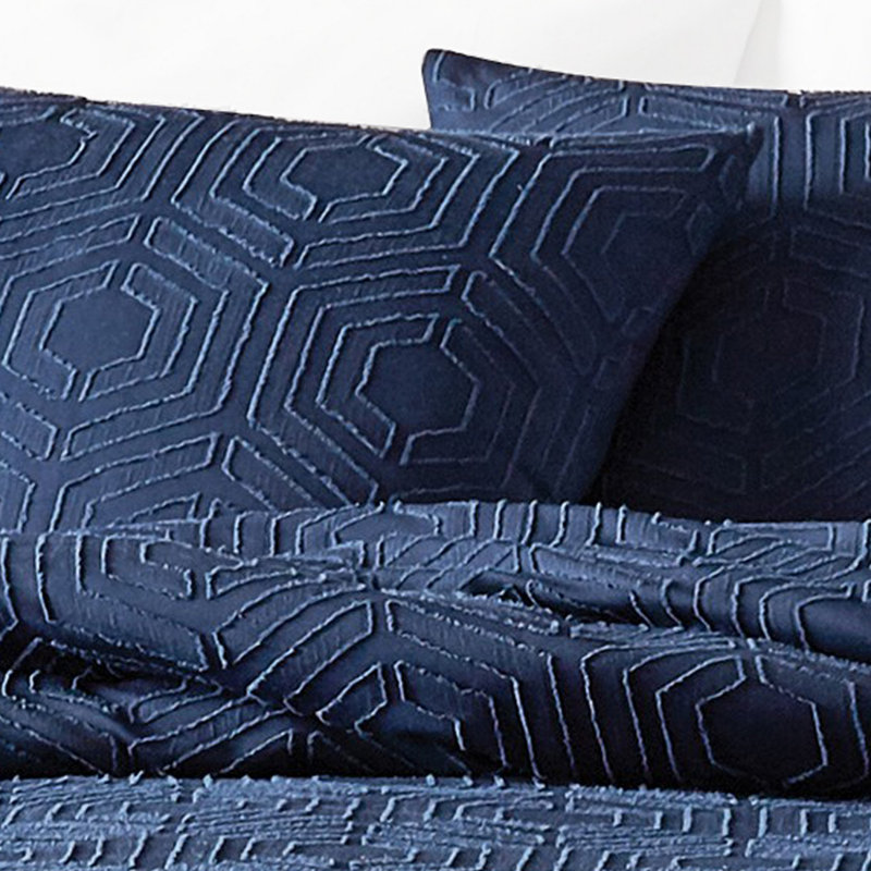 Navy Blue Microfiber 3 Piece Comforter, Queen Comforter + 2 Standard Shams