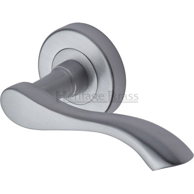 Heritage Brass Heritage Door Handle Lever Latch on Round Rose Algarve Design