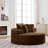 54.3" Gray Oversized Round Chaise Lounge, Compression Corduroy Cloud Sofa Chair, Fluffy Deep Seat Circle Sleeper Sofa Bed, No Assembly Required, Modern Indoor Upholstered Furniture for Relaxing & Reading-2113909156-2107126646