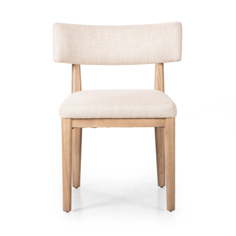 Cardell Fabric Side Chair in Alcala Nickel, Polyester Blend Beige, Natural