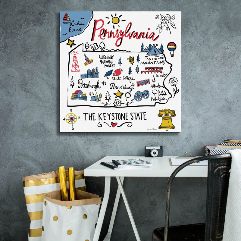  «Pennsylvania» par Farida Zaman, art mural sur toile, 26 po x 26 po, H 26 po x l 26 po
