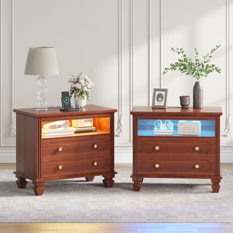 72cm W Bedside Table, Brown