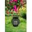8.7X8.7X9.8" Black Poly Rattan Lantern With White LED Candle