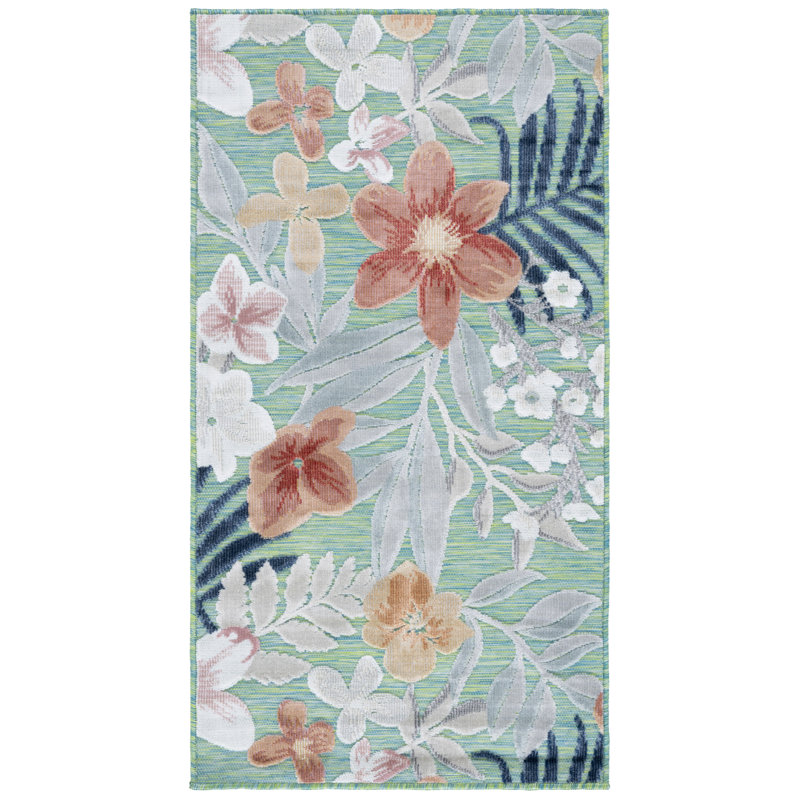Floral Indoor / Outdoor Area Rug, Rectangle 79 x 152 cm