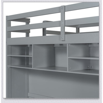 Loft Bed With Drawers, Shelves And Light