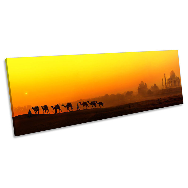 Taj Mahal Sunset India - Wrapped Canvas Print, 60.96cm H x 182.88cm W