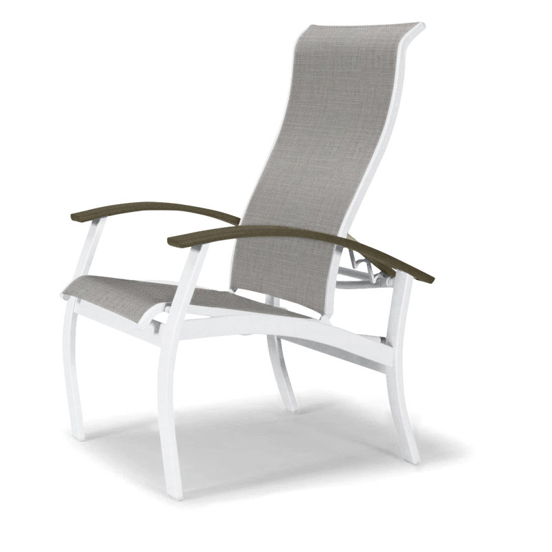 Chaise de patio Askar, Beachwood, Alliage Sunbrella®, Blanc brillant