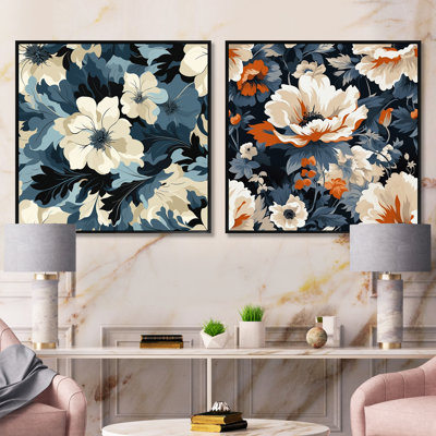 Floral Tropical Tranquility Vibes IV - Ensemble de 2 collages floraux carrés