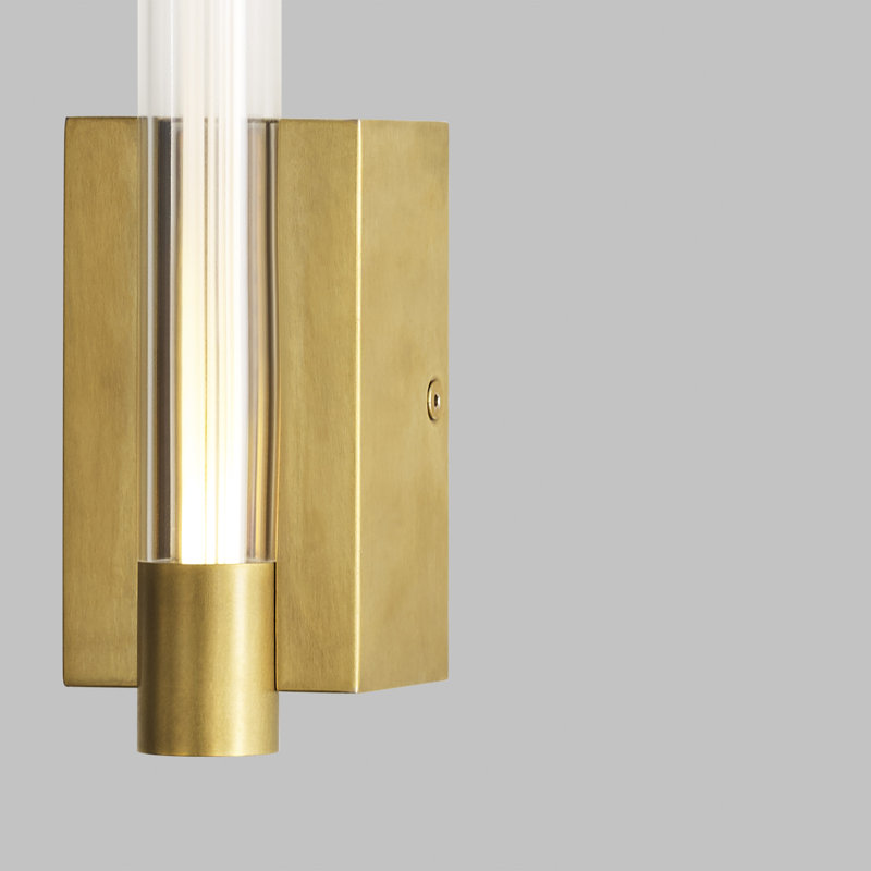 Phobos 1 - Light LED Armed Sconce, Natural Brass
