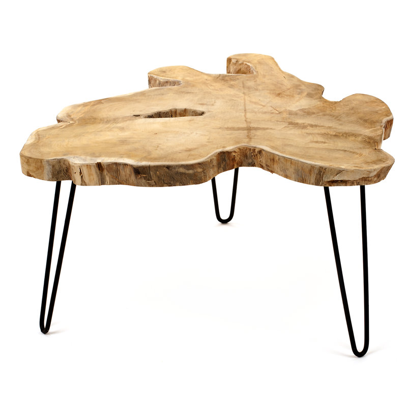 Table basse 3 pieds en bois massif Loredana