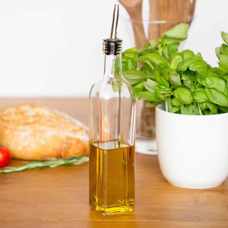 Glass Oil & Vinegar Cruet Set, 31cm H x 6cm W x 6cm D