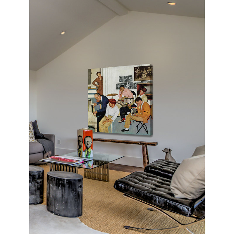 Reproduction d’art sur toile tendue, "bourrage de dad" par john négligeable faisant, 40 po x 40 po