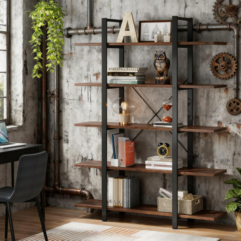 Bibliothèque à 5 niveaux H 72 po x l 12 po x L 47 po
