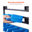 Support de rangement à 5 niveaux pour bacs à roulettes, 68 paniers de rangement, organisateur de pièces à double face avec roues, bacs à outils en plastique pour garage, entrepôt, bureau, restaurant, salle de classe