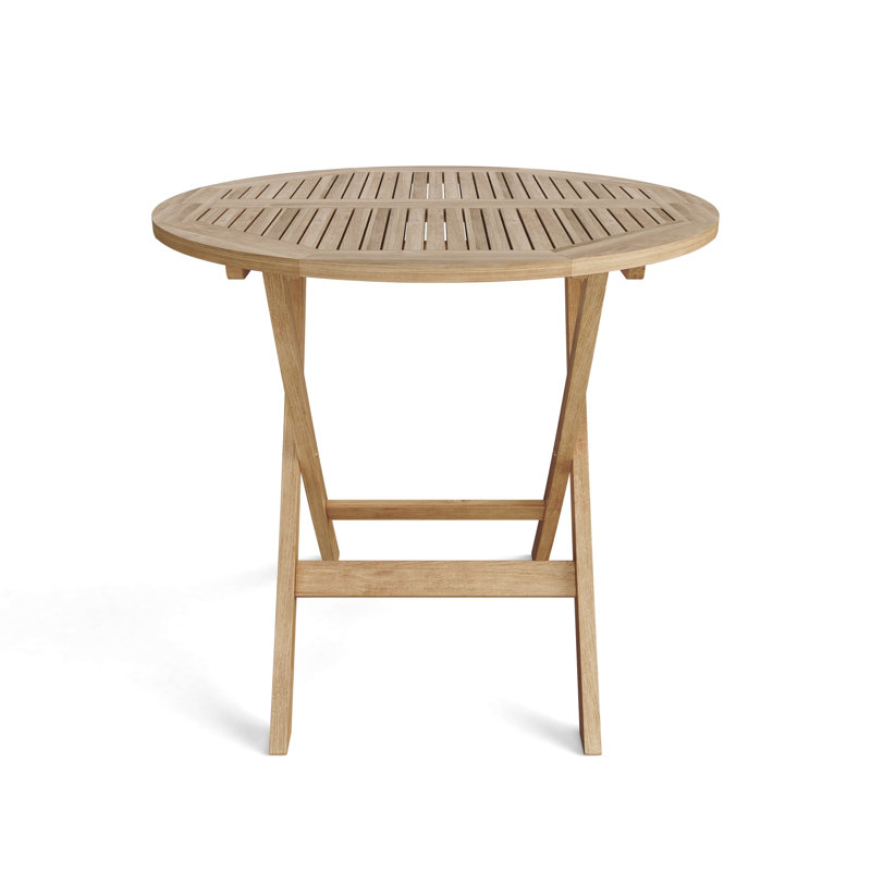Windsor Natural Teak Round Folding Picnic Table Set