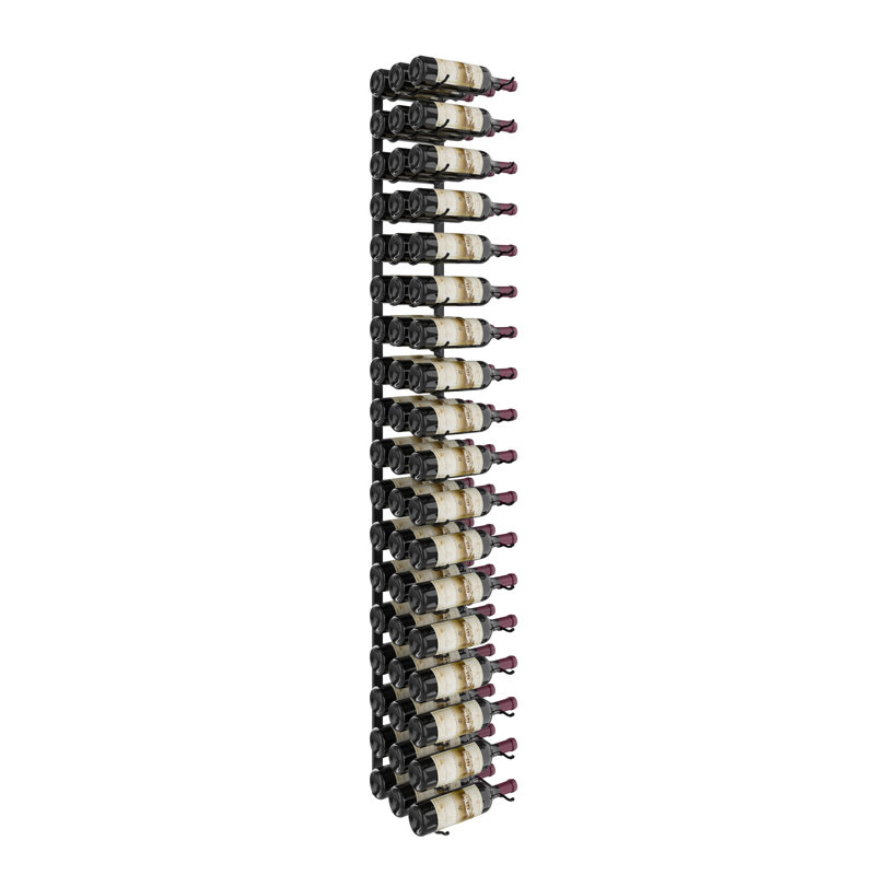 54 Bottle Wall Mounted Wine Bottle Rack, Matte Black