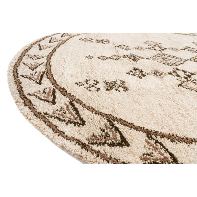 Tapis rond rond crème Mosser