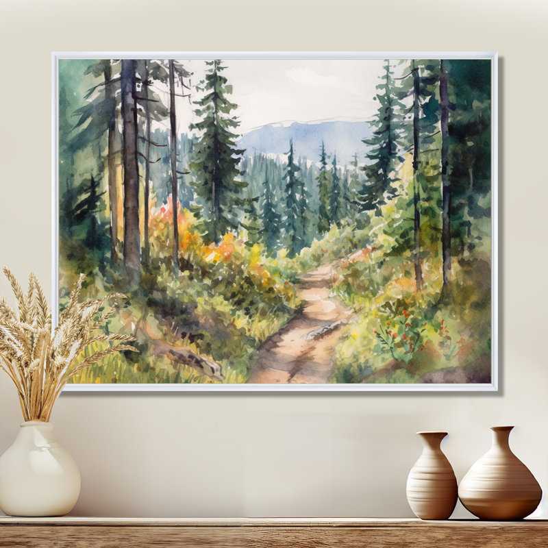 «Little Road In Mountain Landscape X - Forest», reproduction d'art sur toile, H 30 po x l 40 po x P 1,5 po