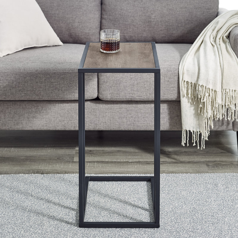 Alberta C Table End Table, Grey Wash/Black