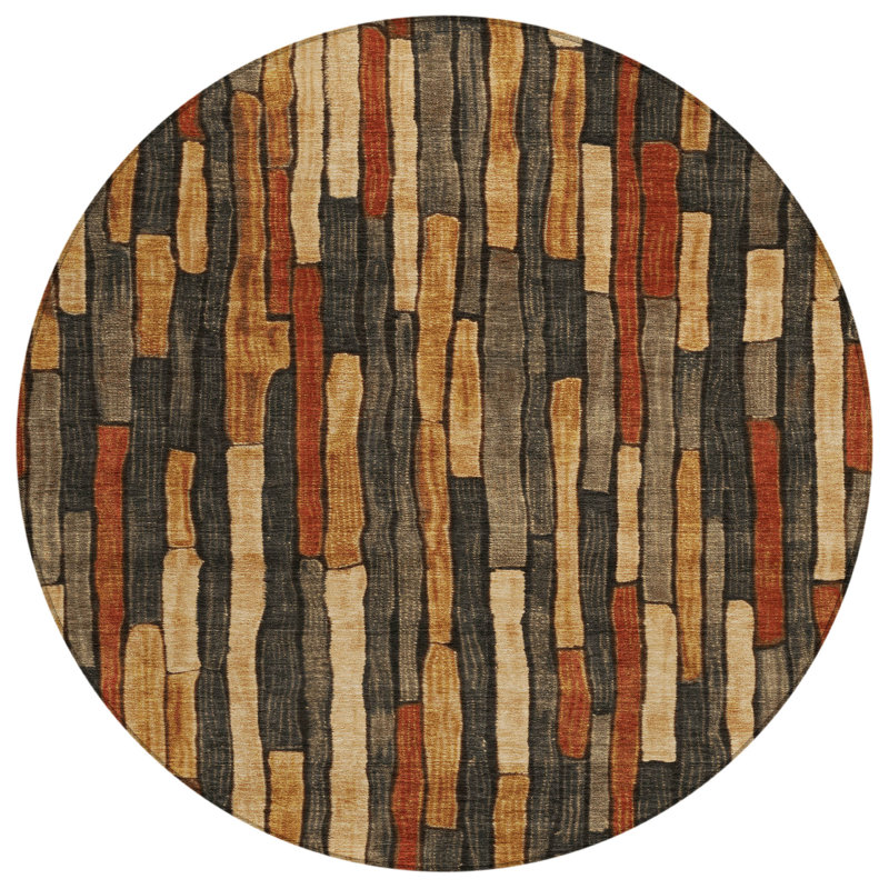 Tapis intérieur / extérieur brun Arganza, 8 pi x 8 pi