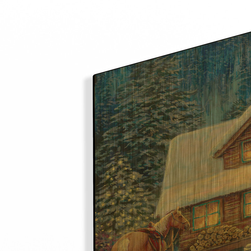  «Winter's Oasis» par Chuck Pinson, art mural en métal doré, 36 po x 24 po, 36 po x 24 po