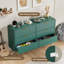 Commode 6 tiroirs cannelée pour chambre à coucher, commode en bois avec poignées en métal pour le rangement du salon ou du couloir-41793254