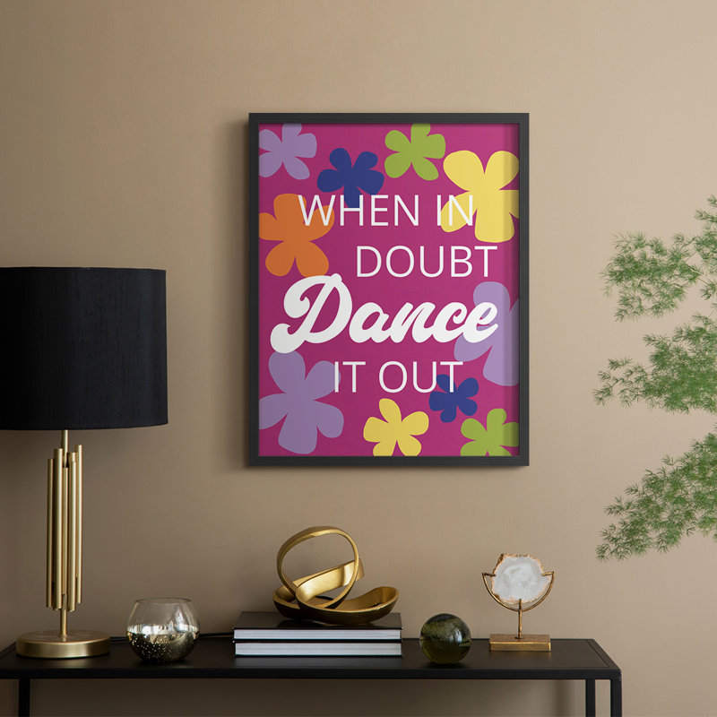 «Dance It Out», reproduction encadrée - bois massif, H 21 po x l 17 po, Noir, noir, noir, noir