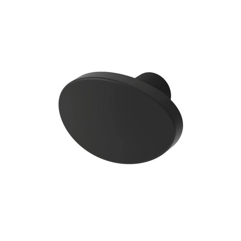 1 1/8" Length Oval Knob, Matt Black