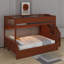 Lit superposé avec tablettes de rangement et escalier, structure de lit superposé en bois avec lit gigogne et lumière DEL-1826921399